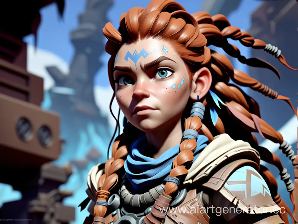 Aloy-from-Horizon-Game-Wearing-a-Distinctive-Cap