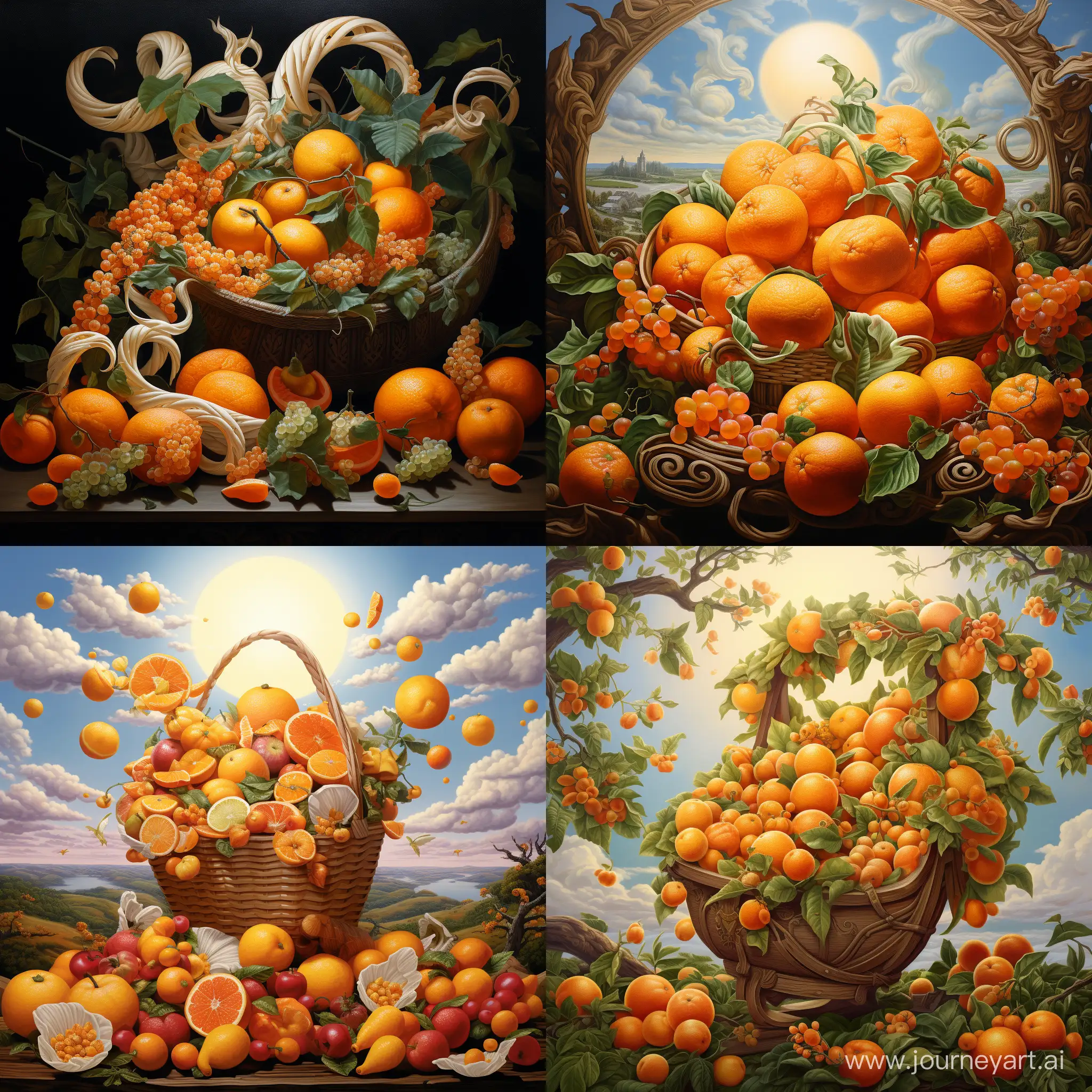 Abundant-Cornucopia-Overflowing-with-Fresh-Oranges