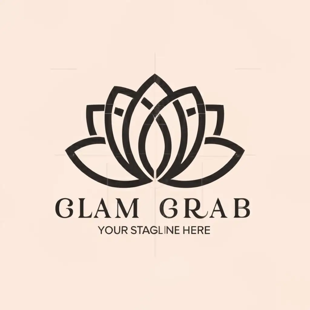 a logo design,with the text "GLAM GRAB", main symbol:lotus,Moderate,be used in Legal industry,clear background