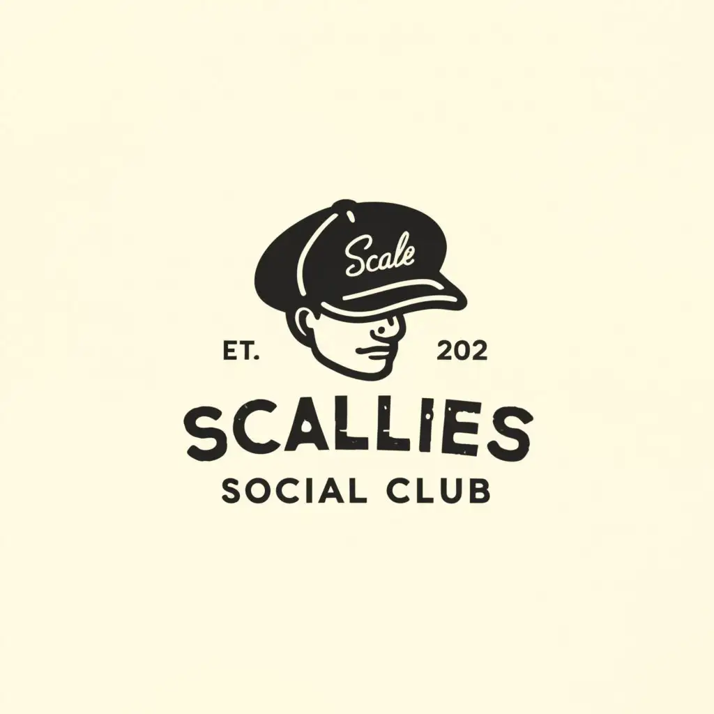 LOGO-Design-for-Scallies-Social-Club-Classic-Flat-Cap-Emblem-for-Restaurant-Branding