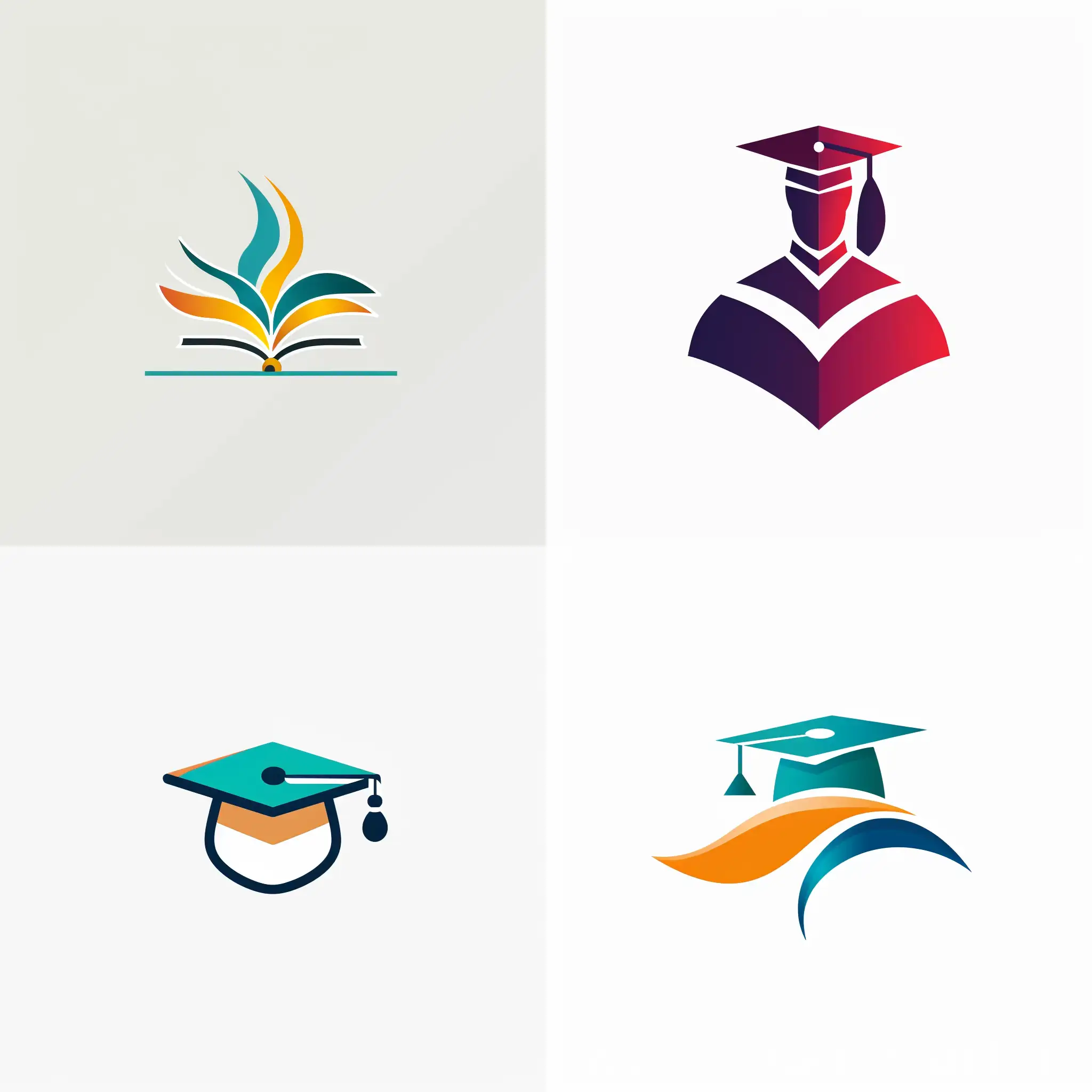 Design a minimalistic png logo for a new educational blog and platform called "Bawbat Al-Furas." This platform aims to provide comprehensive information on scholarships, work opportunities, internships, and various educational resources to help individuals succeed in their academic and professional endeavors. The logo should be visually appealing, incorporating elements that symbolize education, advancement, and accessibility. Consider using colors that convey energy, enthusiasm, and inclusivity, and ensure that the design resonates with the target audience of students, job seekers, and lifelong learners.