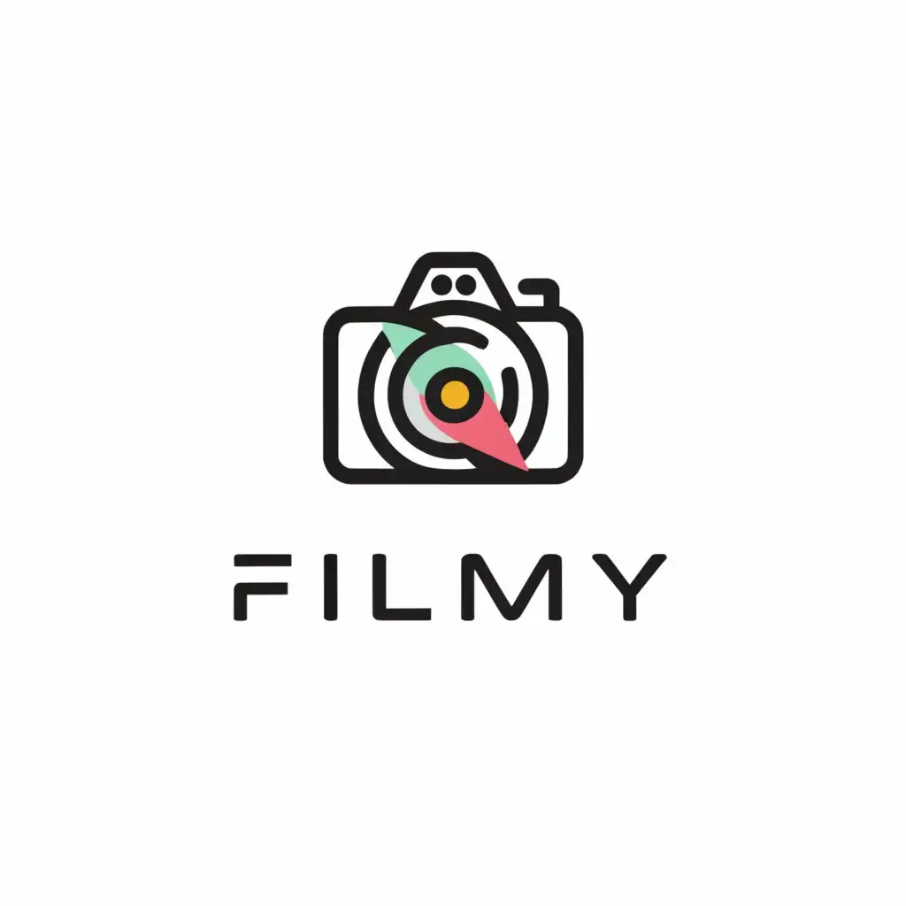 a logo design,with the text "FILMY", main symbol:CAMERA,Moderate,be used in Internet industry,clear background