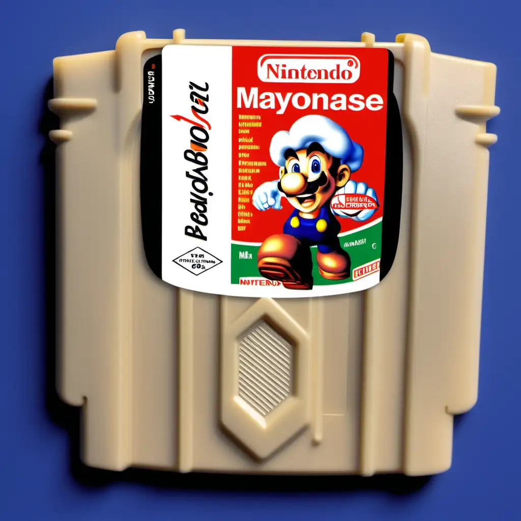 Nintendo 64 cartridge, the label on the game is mayonaise 