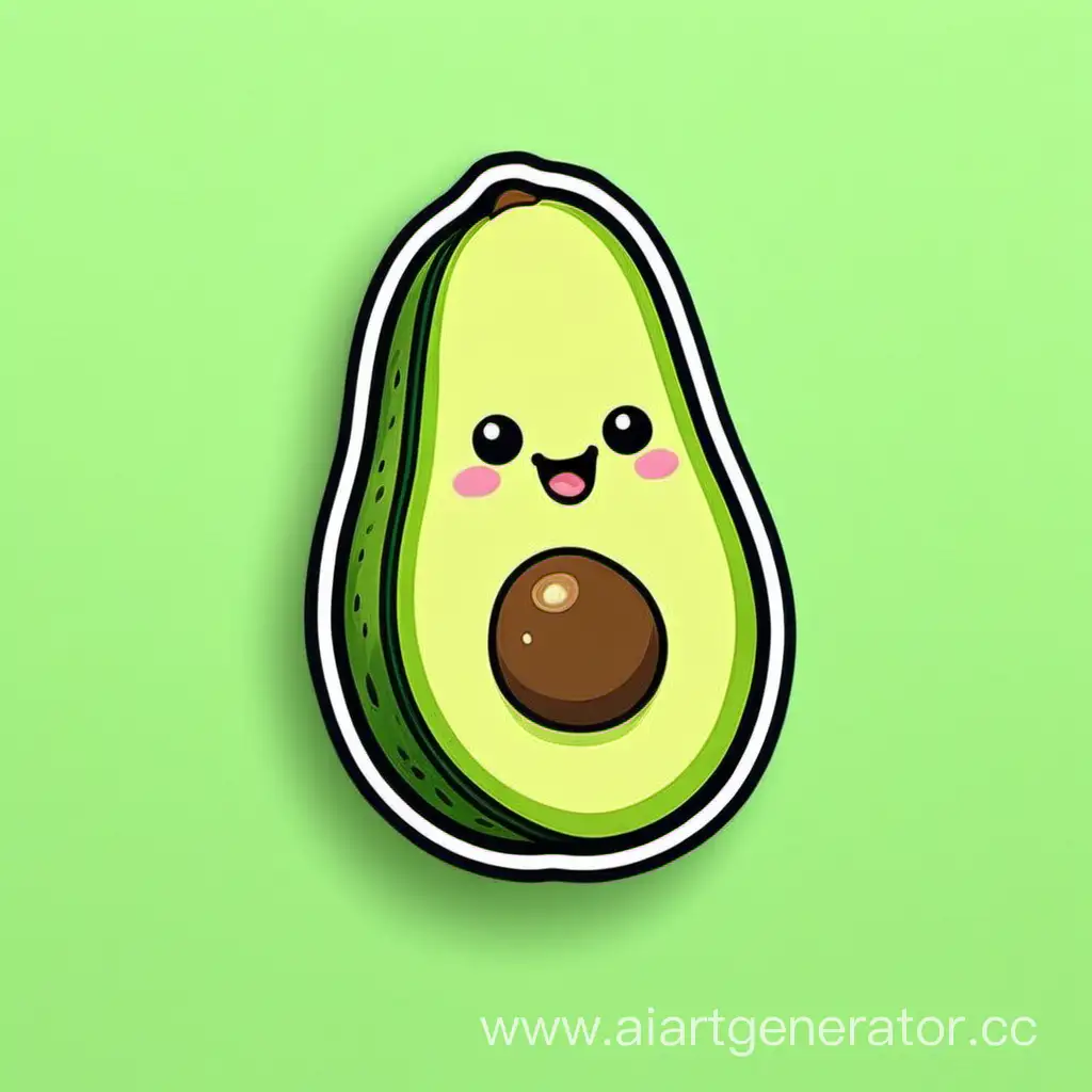 Adorable-Avocado-Sticker-Vibrant-and-Whimsical-Fruit-Art-for-Accessories
