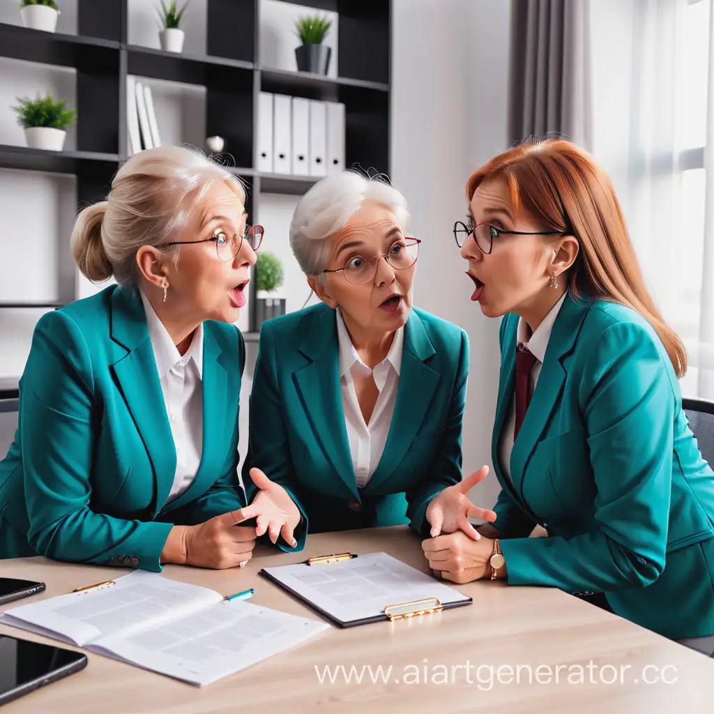 Professional-Grandmothers-in-Business-Suits-Engage-in-Office-Gossip