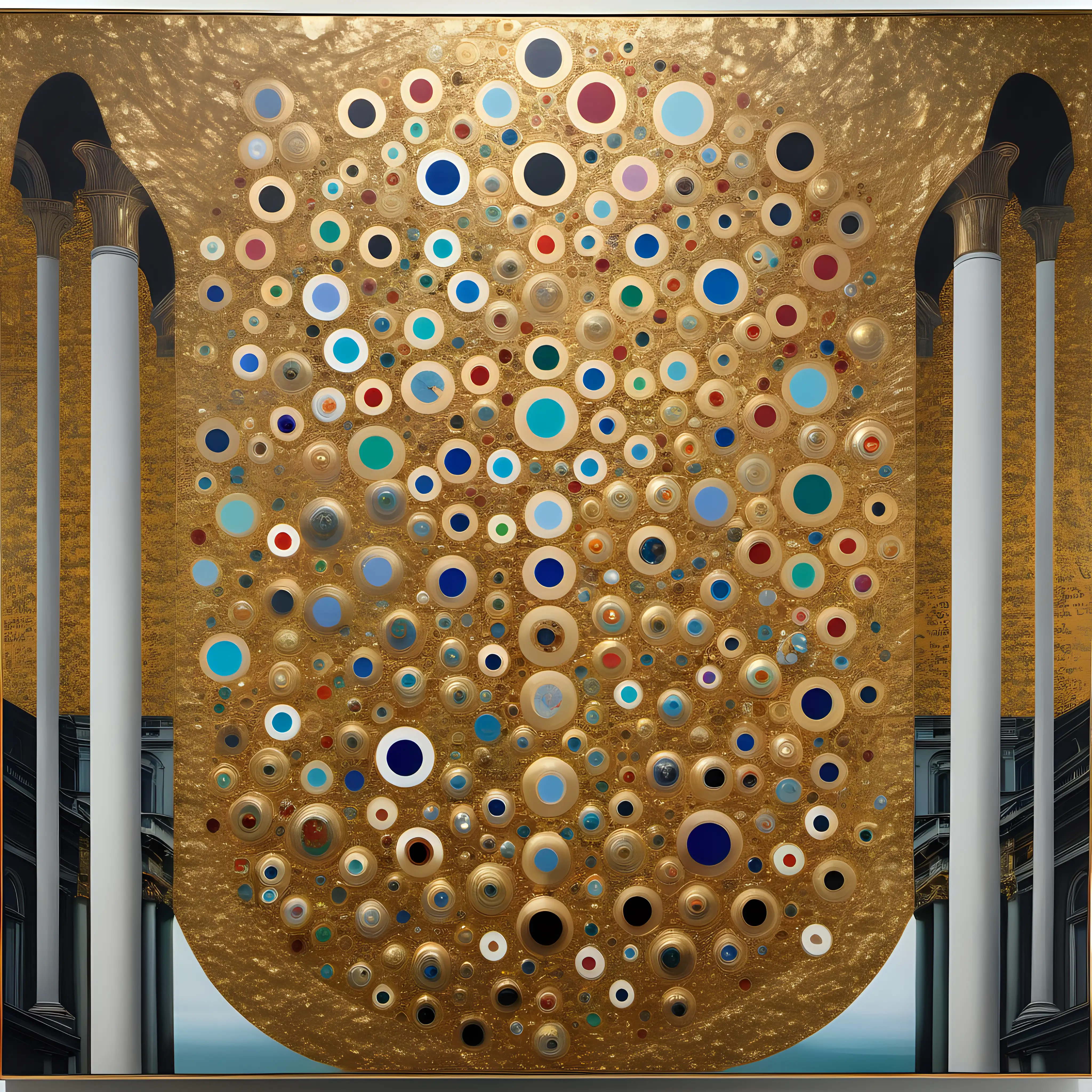 Urban Dreamscape A Fusion of Hirsts Contemporary Brilliance and Klimts Opulent Elegance