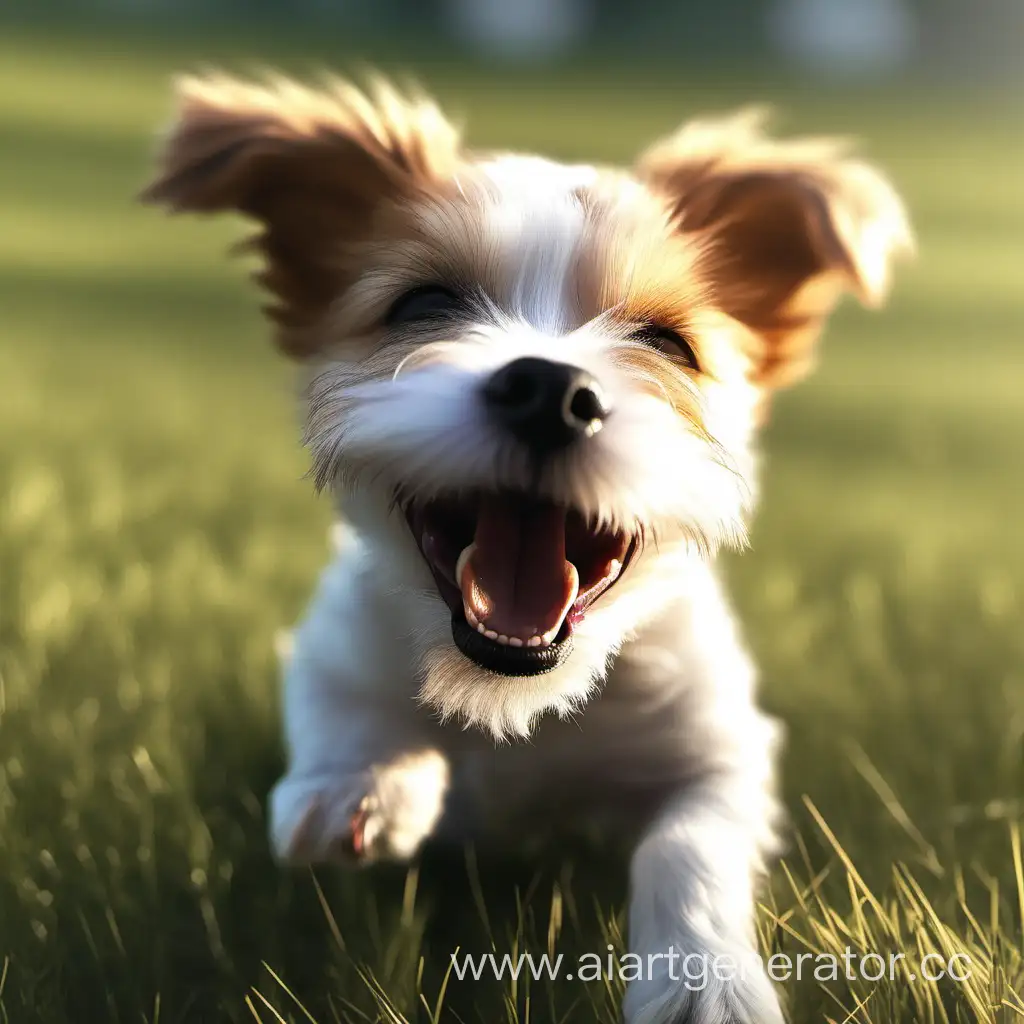 Joyful-Canine-Frolicking-in-a-Sunlit-Meadow