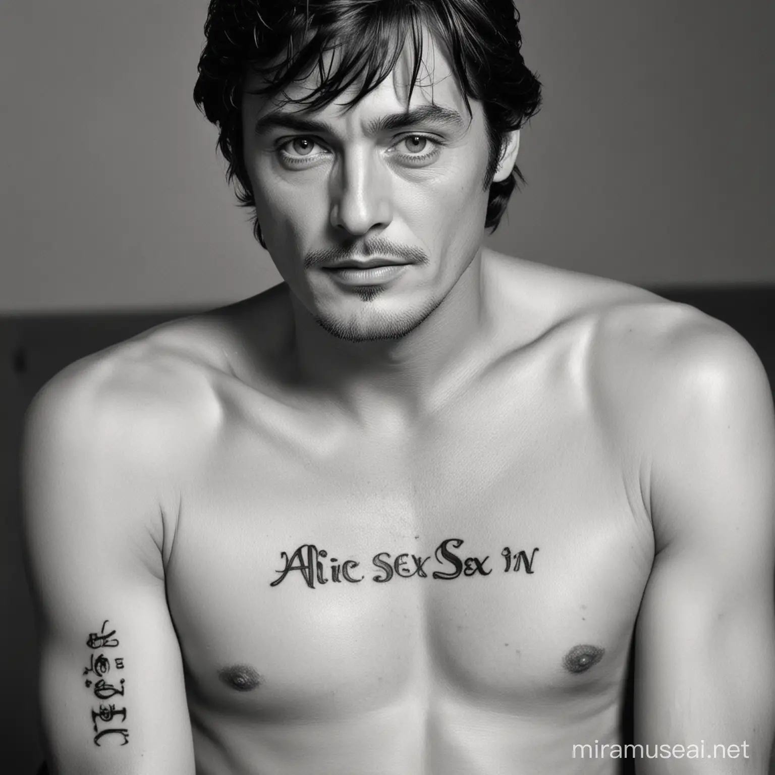 Alain Delon Nude Tattoo Inscribing Alice Sex