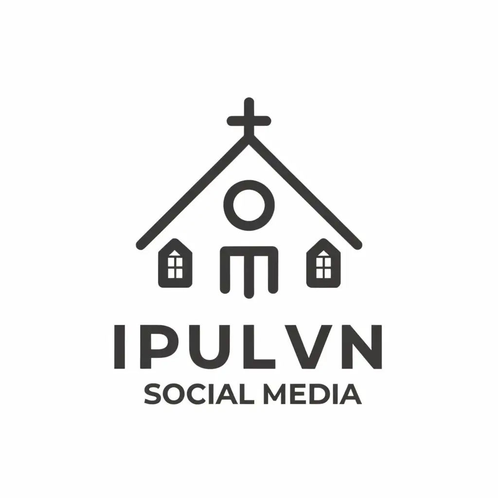 a logo design,with the text """"
IPUL VN Social Media
"""", main symbol:Church,Moderate,be used in Religious industry,clear background