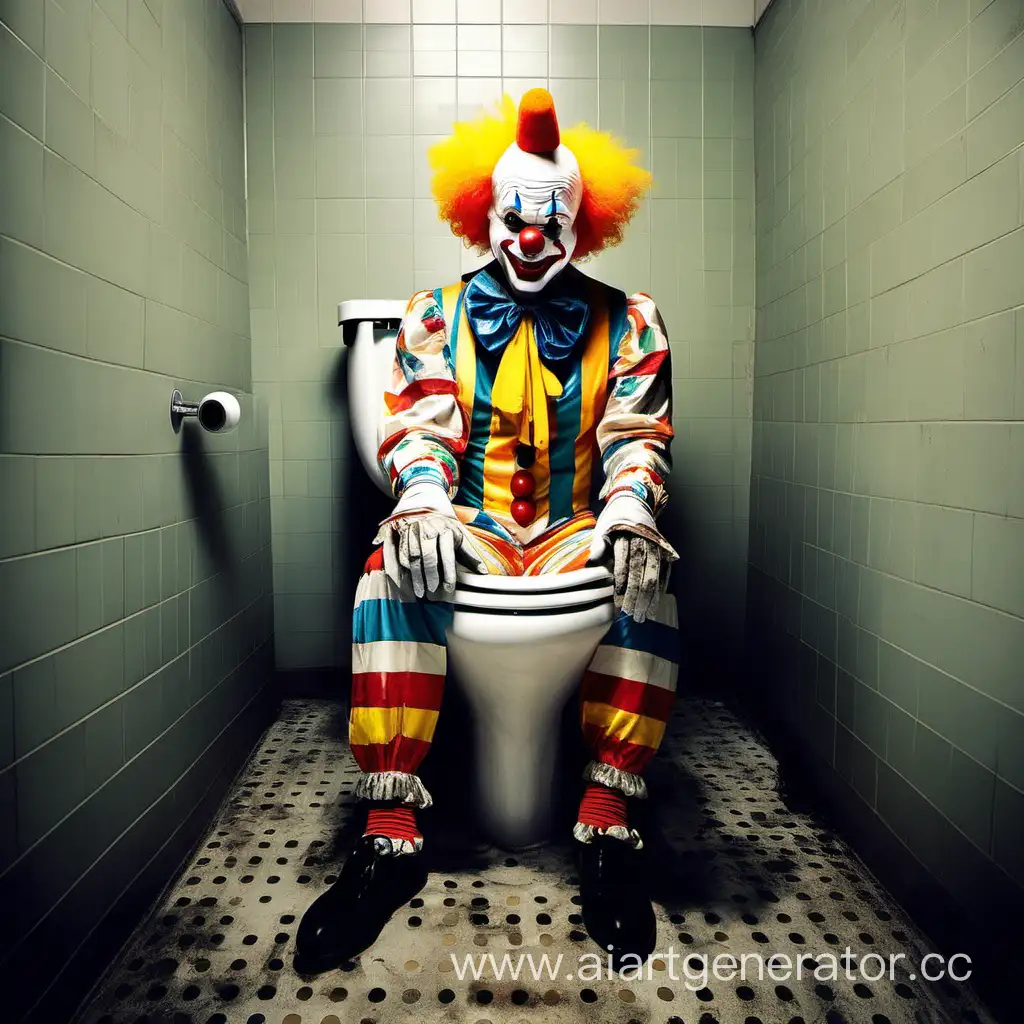 Colorful-Clown-Clowning-Around-in-a-Toilet
