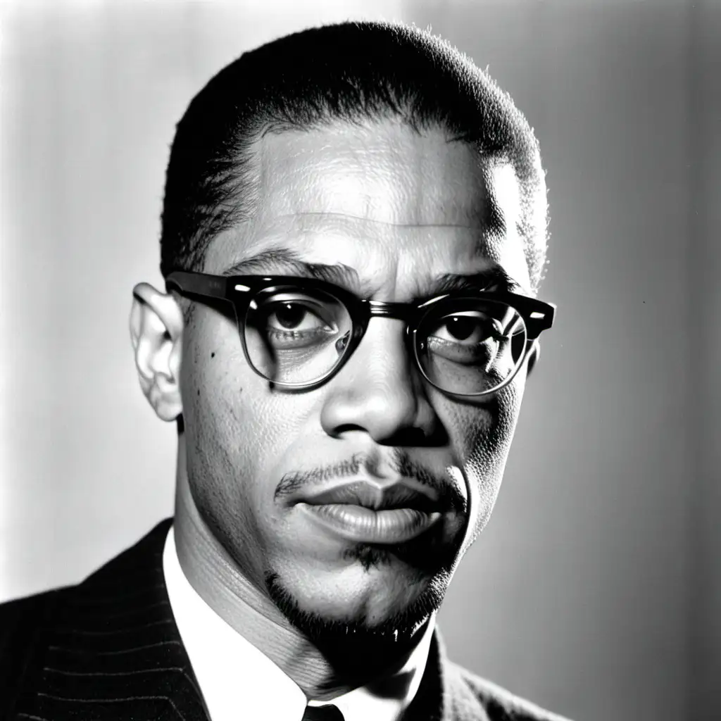 Inspiring Portrait of Malcolm X Civil Rights Leader and Visionary