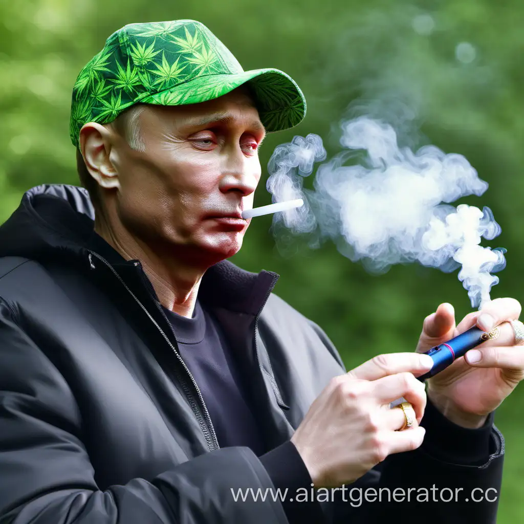 Vladimir-Putin-Vaping-in-Stylish-Weed-Cap