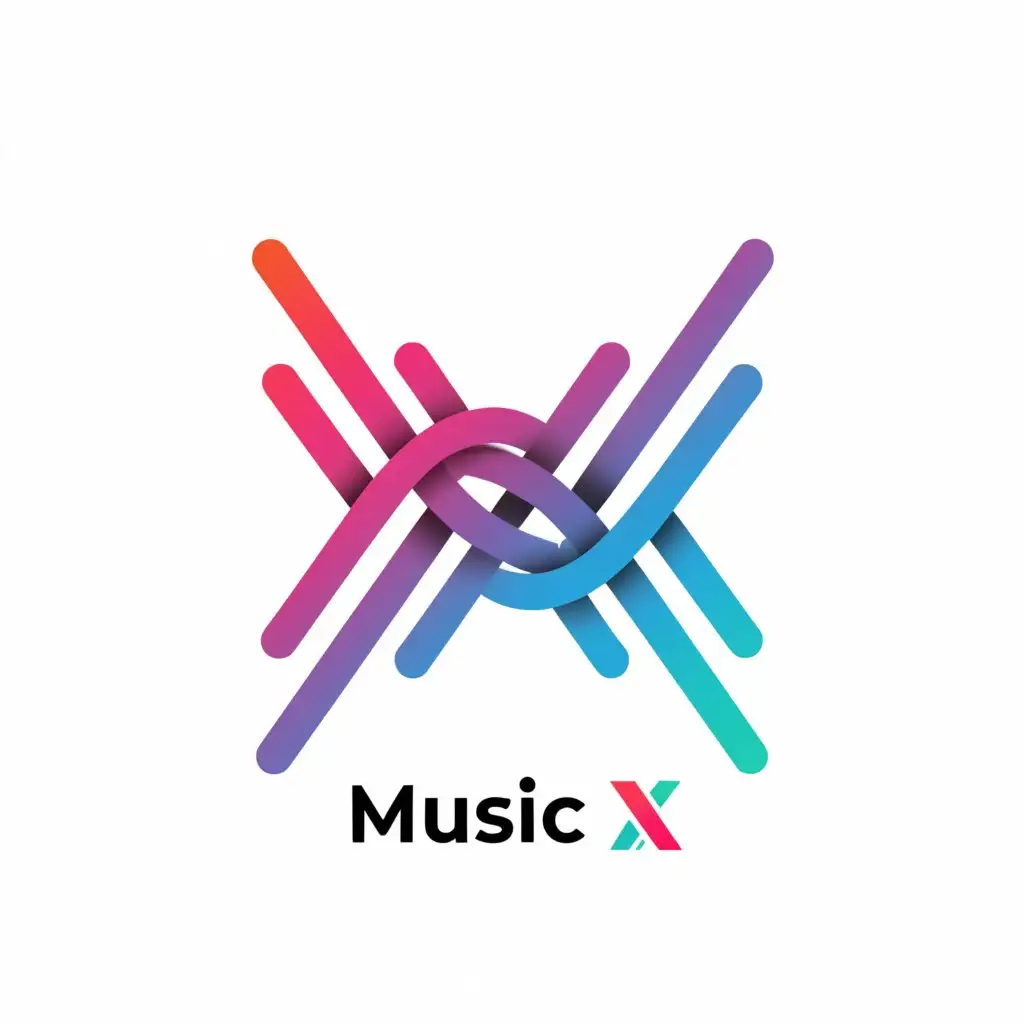 a logo design,with the text "Music x", main symbol:X,Moderate,clear background