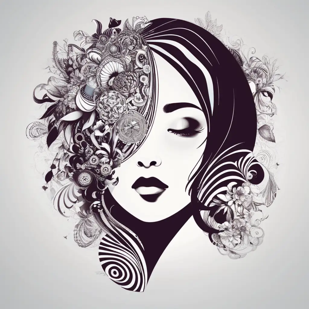 Futuristic Woman Head Graphic Design
