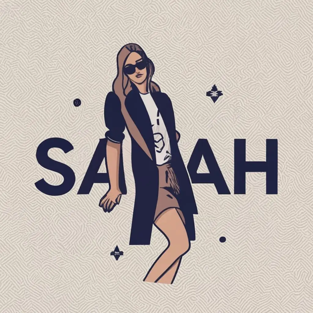 logo, girl fashion, with the text "SANAH", typography