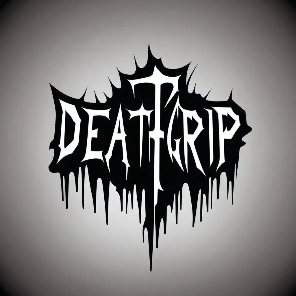 Minimalist Deathgrip Tape Logo in Black and White Vector Art