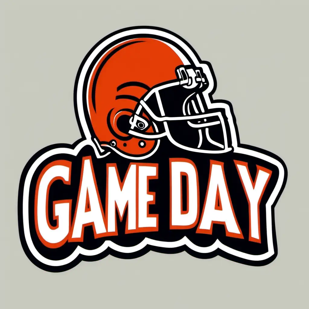 Exciting Game Day with Wavy Letters and Football Helmet