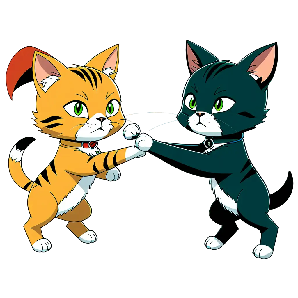 Cat vs Dog fight anime

