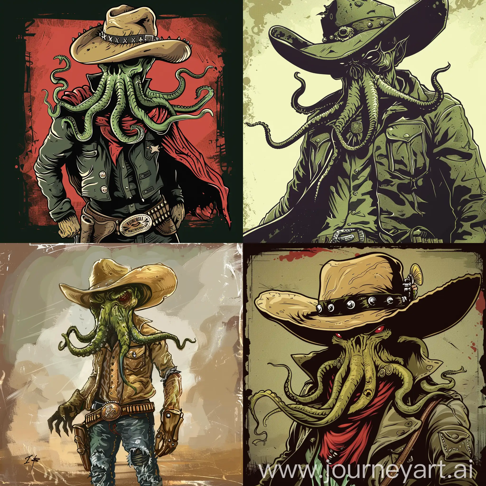 Punk-Cowboy-Cathulhu-Art-A-Vibrant-Fusion-of-Wild-West-and-Cosmic-Horror