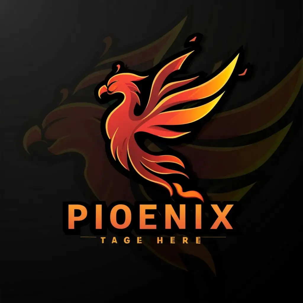 a logo design,with the text "phoenix", main symbol:simple logo resembling the shape of phoenix bird with flames and ashes and only the colors fire red and black sleek, curves, minimal, simple, creative, abstract, clear,Minimalistic,be used in Nonprofit industry,clear background