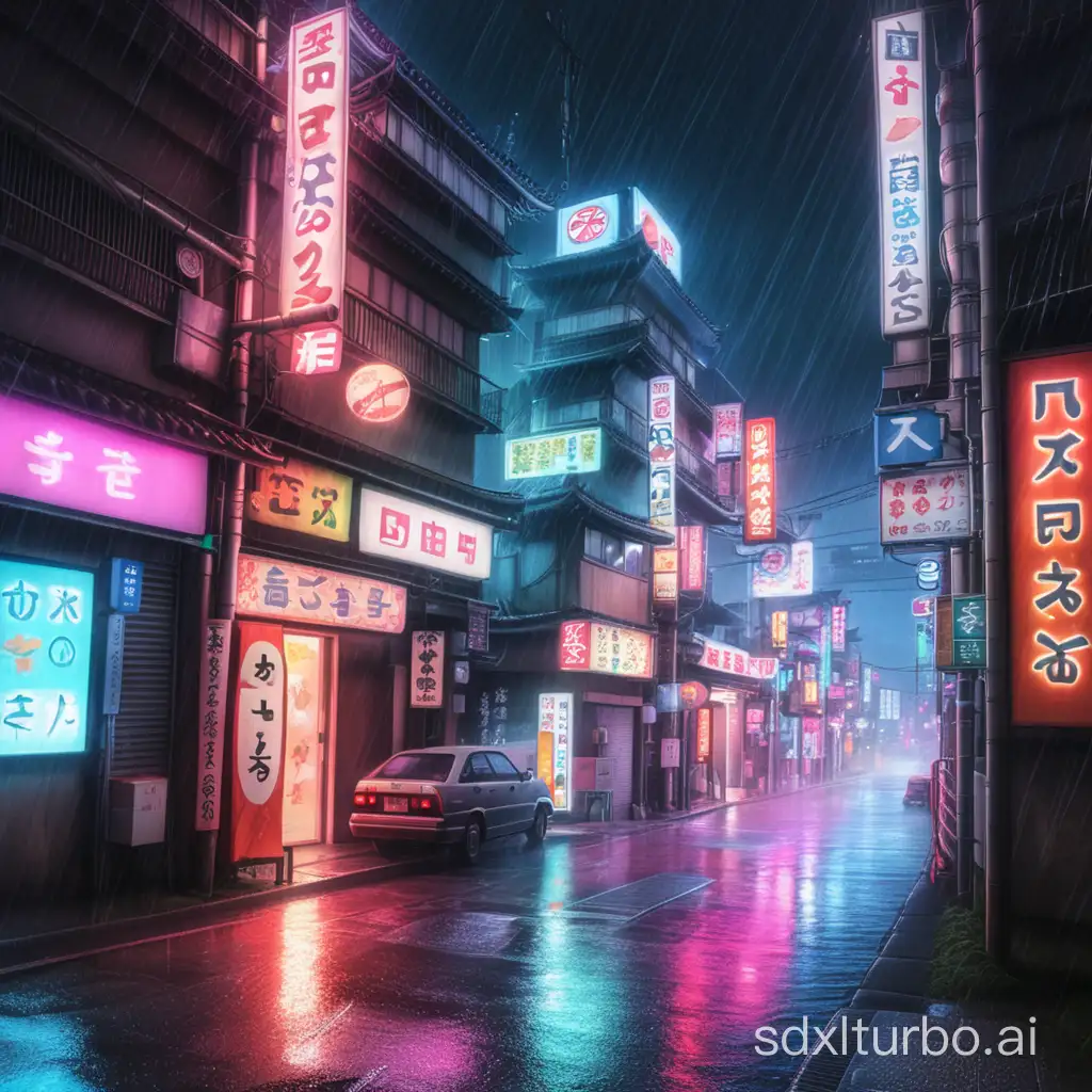 Realistic-Neon-Rain-in-Japan-Wallpaper