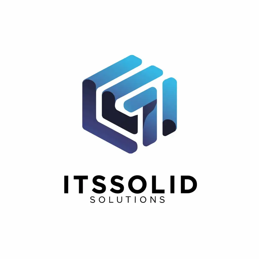 a logo design,with the text "IT Solid Solutions", main symbol:cube using the letters I and T,Minimalistic,be used in Technology industry,clear background