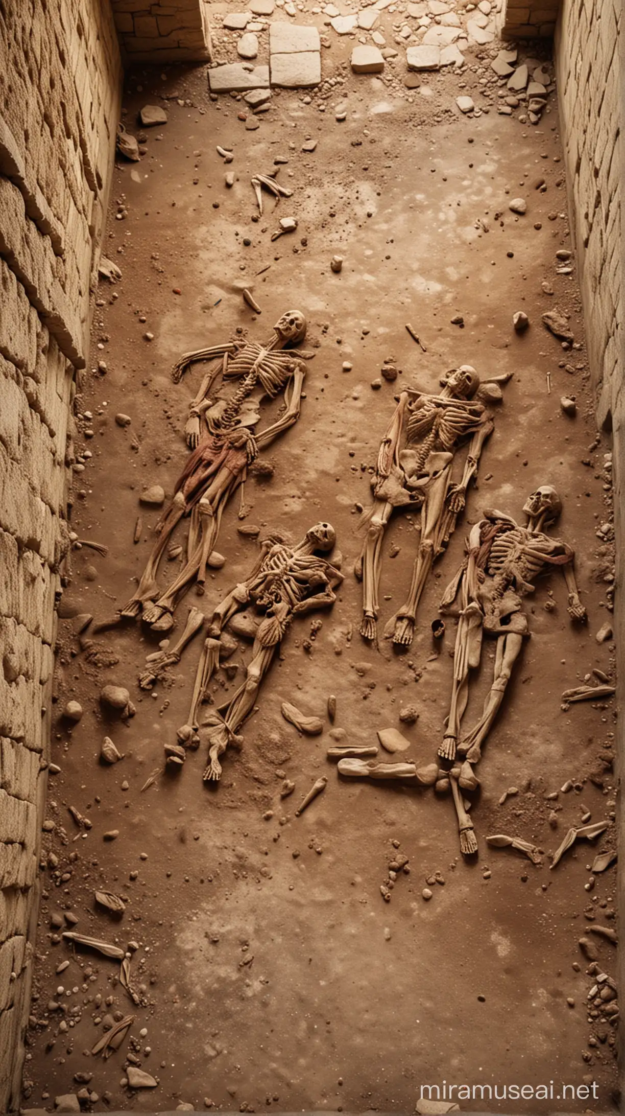 Dead bodies on the floor in ancient world 