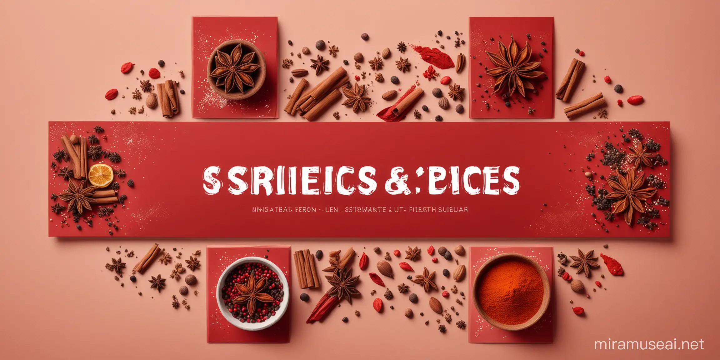 Banner design with red color palette about spices