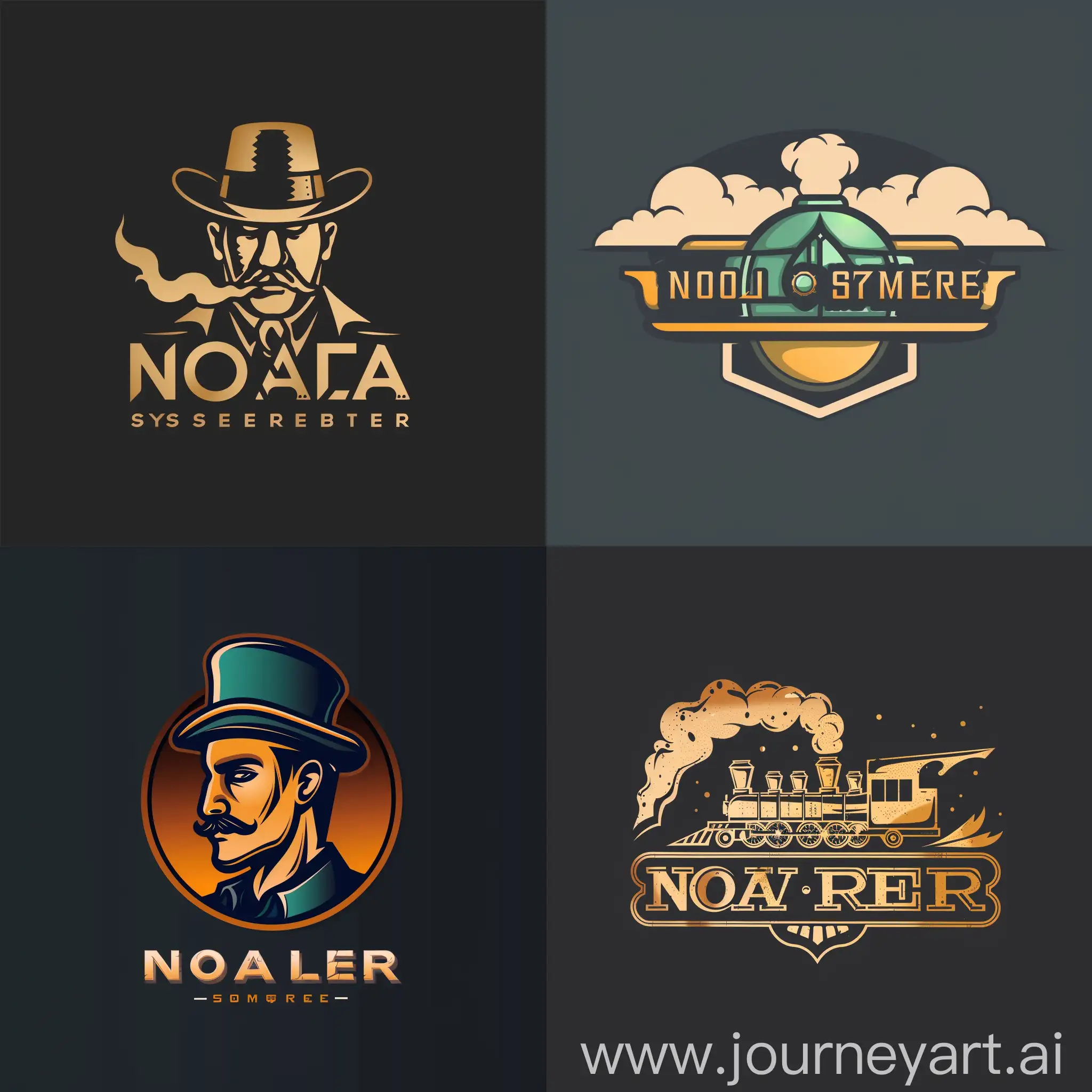 Nova-Steamer-Logo-Design-with-Futuristic-Steampunk-Elements