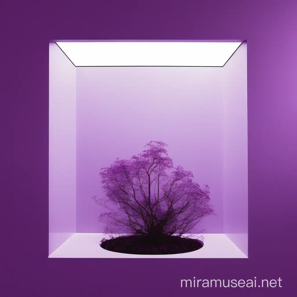 Minimalist Album Cover Featuring a Growing Atrium in Purple