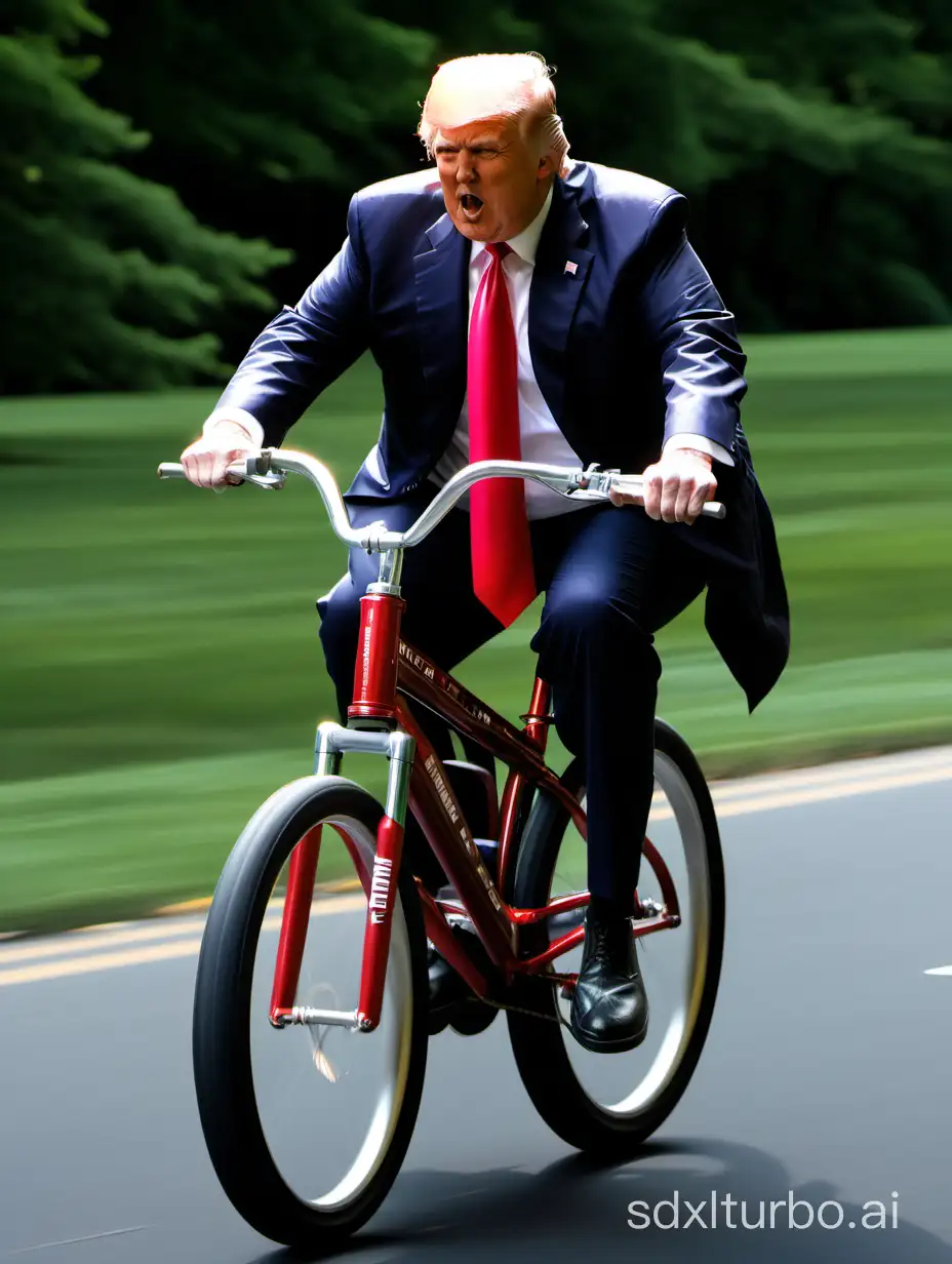 Former-President-Trump-Riding-a-Bicycle-Through-Urban-Streets