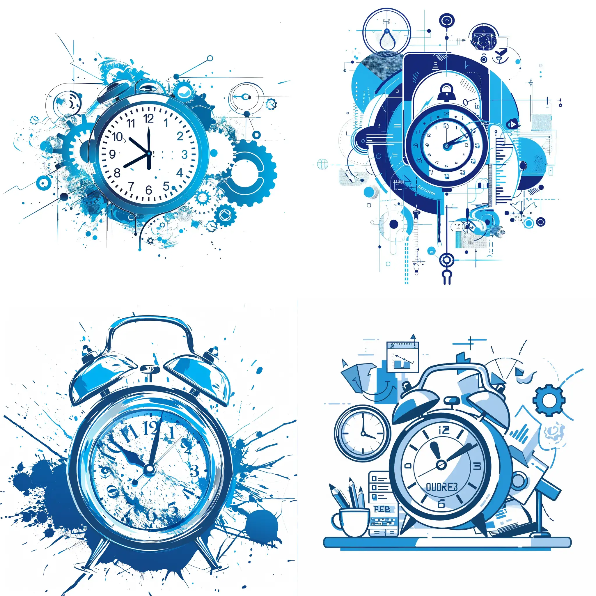 Efficient-Time-Management-in-the-Digital-Age-Blue-and-White-Technology-Illustration