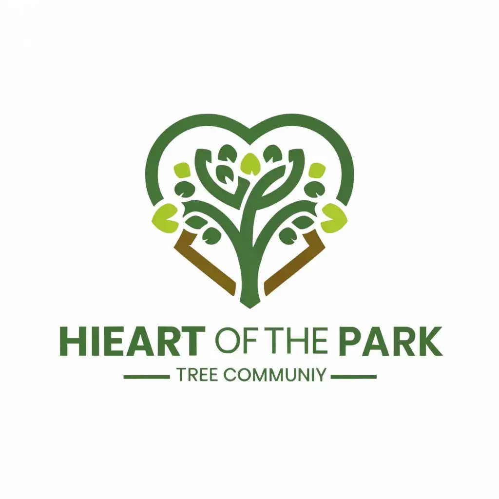 a logo design,with the text "Heart of the Park", main symbol:Heart and Tree or Park,Moderate,clear background; add colors: #57BEEB, #A3D068, #FFC14C