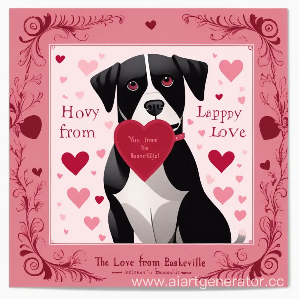 Открытка-валентинка с любовью от собаки Баскервилей