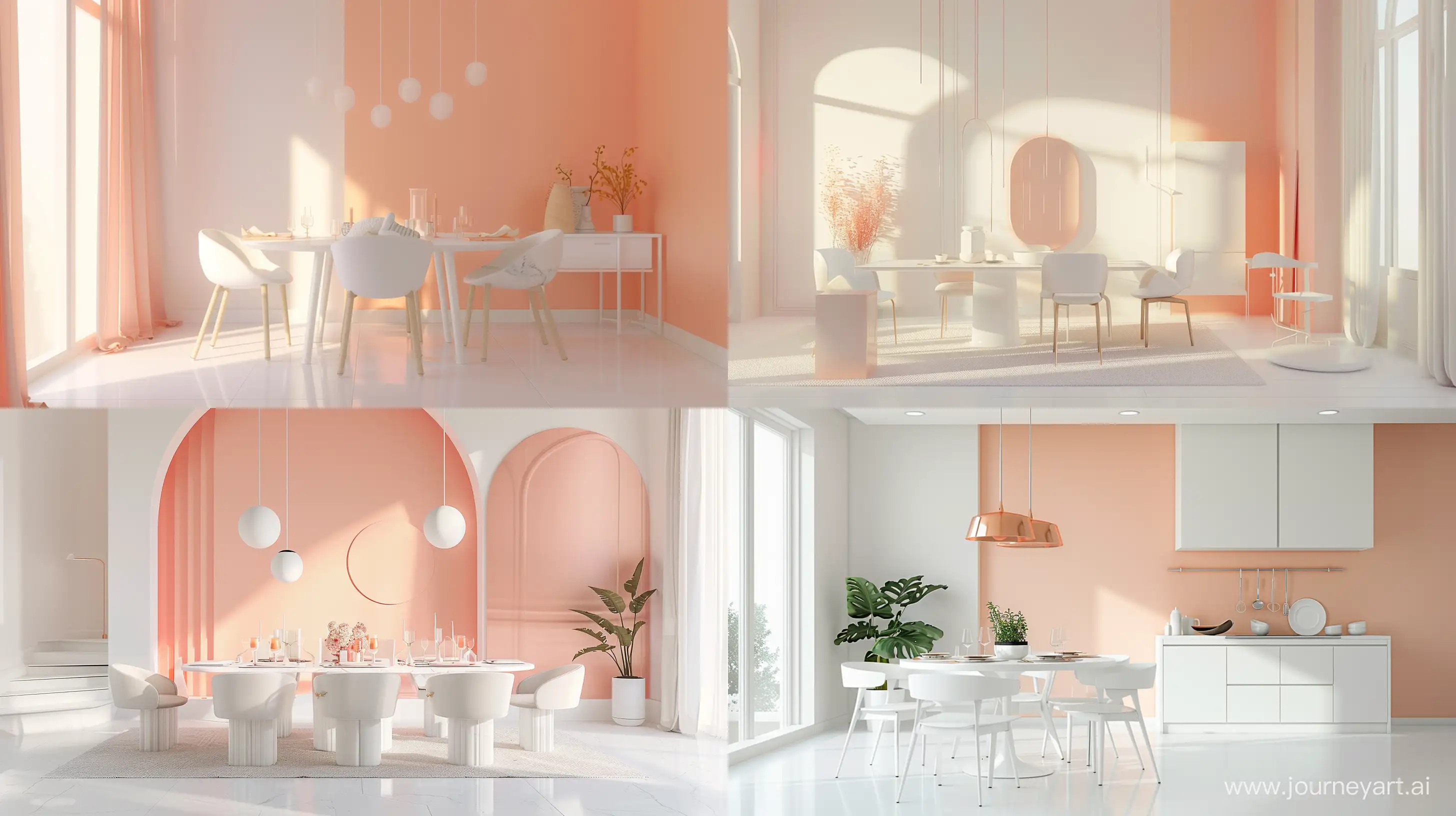 Elegant-Peachthemed-Minimalist-Dining-Room