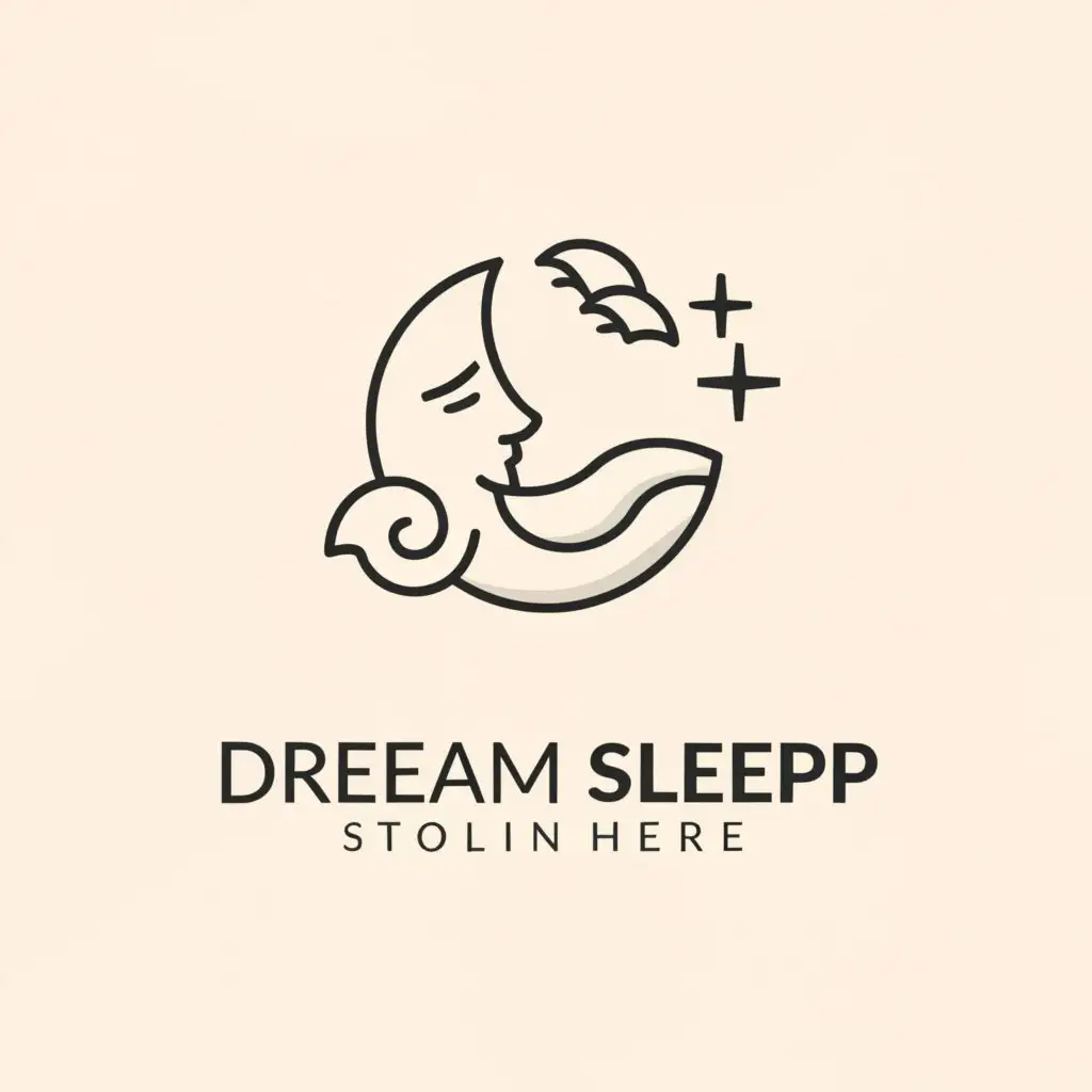 LOGO-Design-For-Dream-Sleep-Minimalistic-Sleep-Symbol-for-Beauty-Peace-Industry