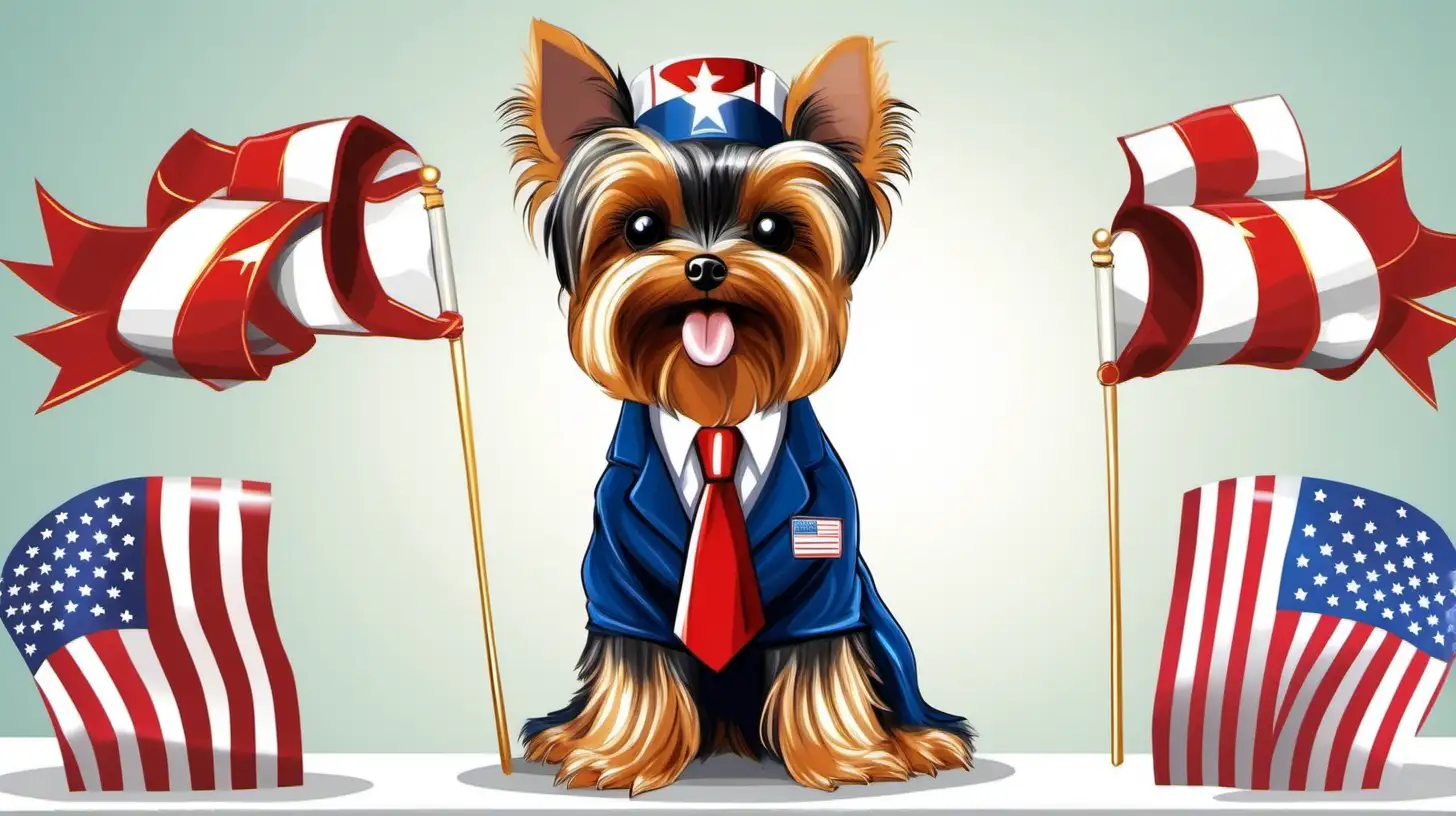  a cute little yorkie dog receiving awards and being celebrated as an American national hero