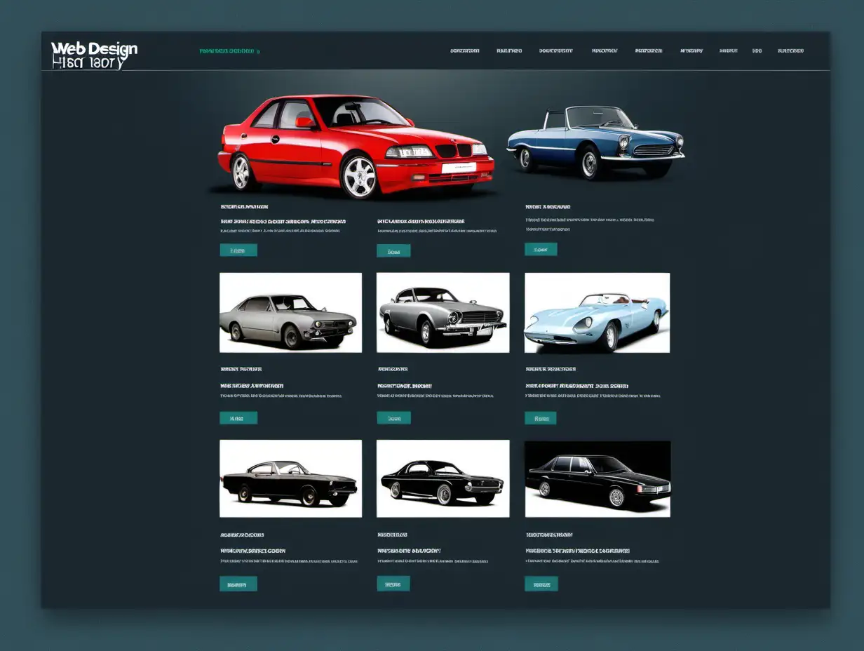 web design screenshot for a modern car history search