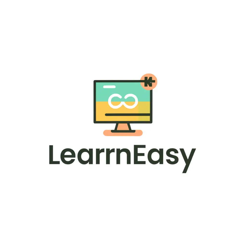 a logo design,with the text "LearnEasy", main symbol:computer,Minimalistic,be used in Education industry,clear background