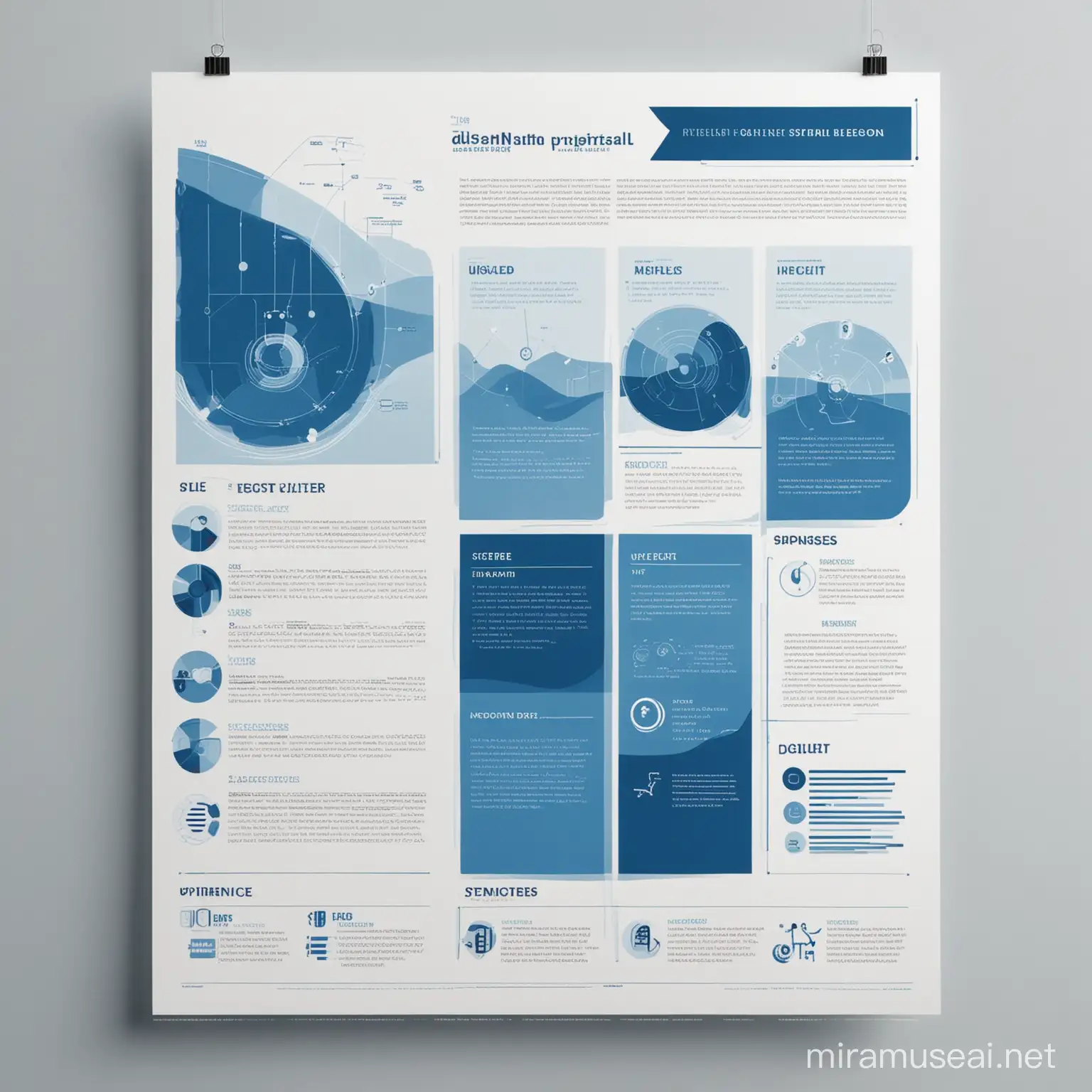 Minimalist Final Year Project Poster Template in Shades of Blue