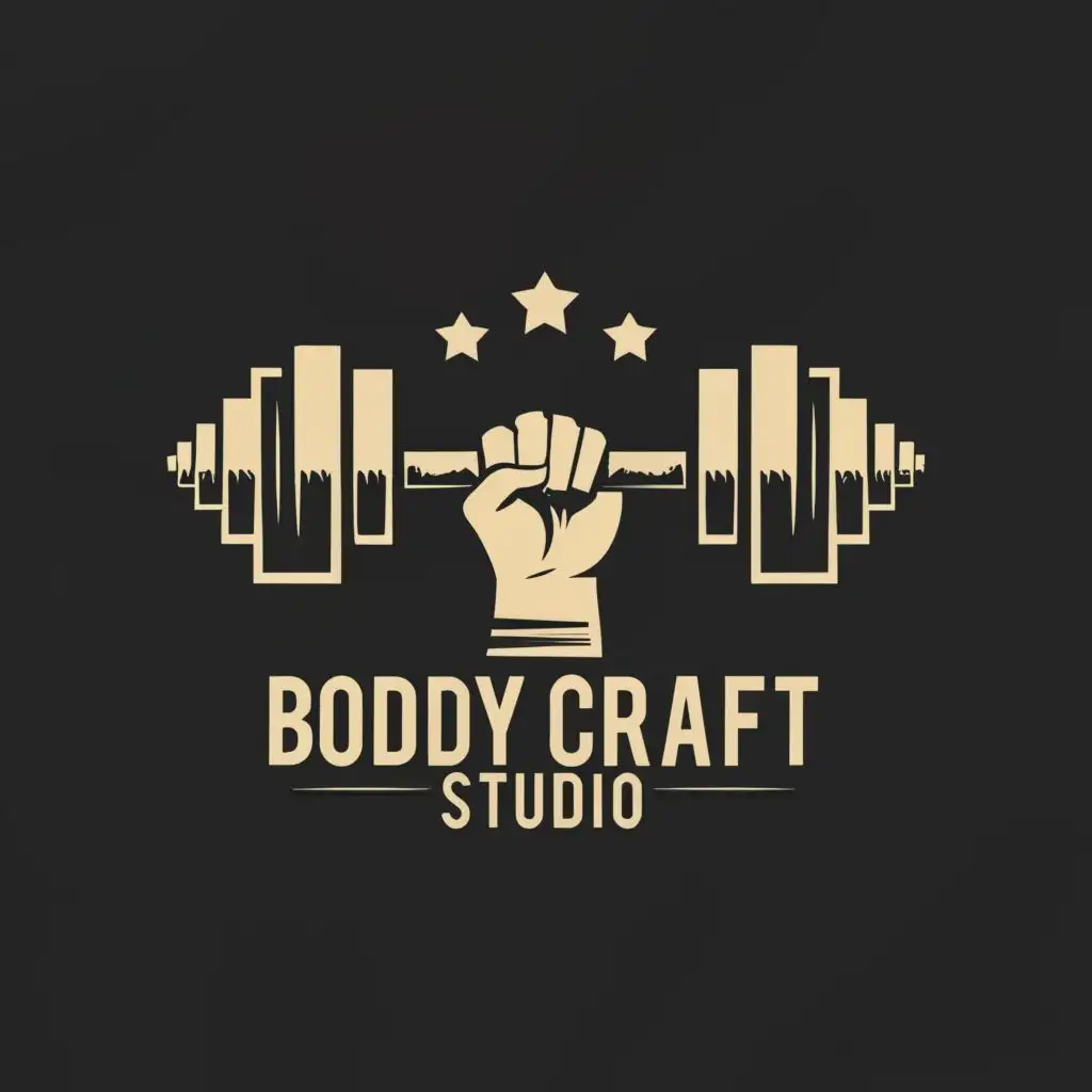 LOGO-Design-For-BodyCraft-Studio-Dynamic-Dumbbell-Icon-with-Bold-Typography-for-Sports-Fitness-Industry