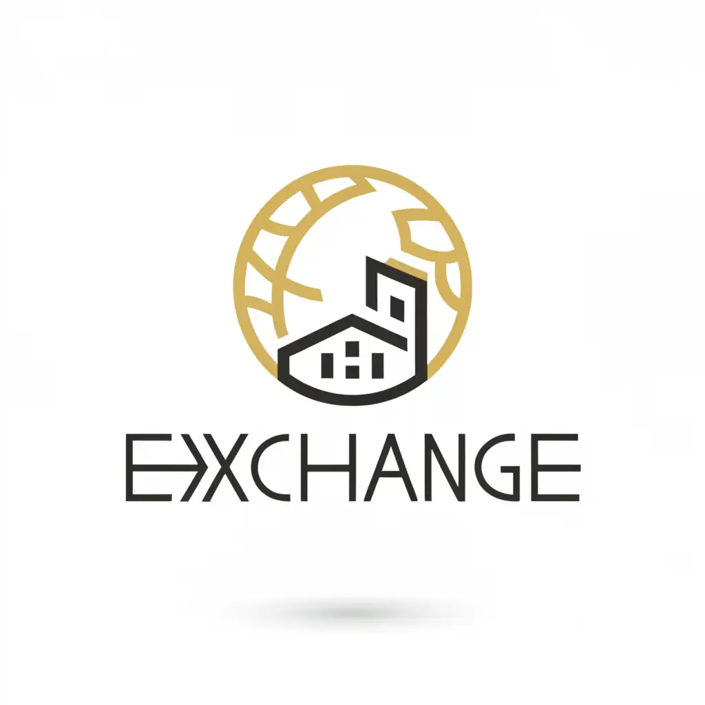 a logo design,with the text "exchange", main symbol:Hotel and Earth,Moderate,clear background