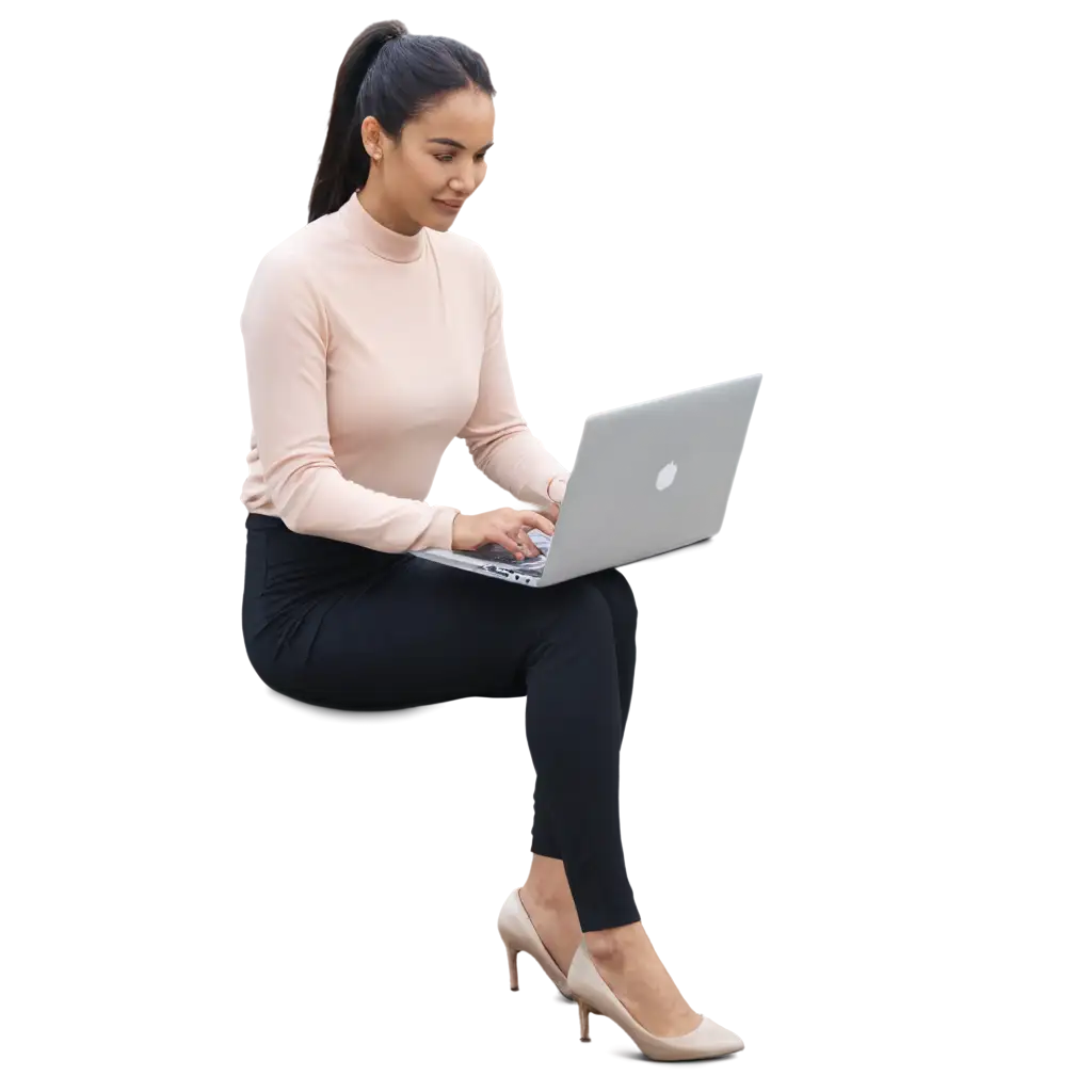 Woman-with-Laptop-in-HighQuality-PNG-Format-for-Versatile-Online-Presence