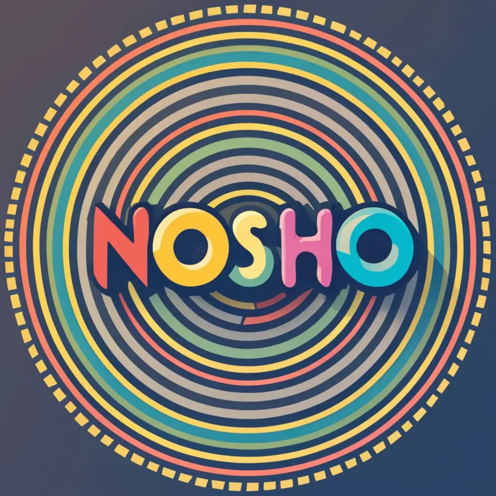 NOSHO CONNECT logo, round happy emojis with colors of red, yellow, blue and green, with the text "Nosho Connect", religious typography, be used in Religious industry - smiling happy emojis - hindu mythology - BRIGHT