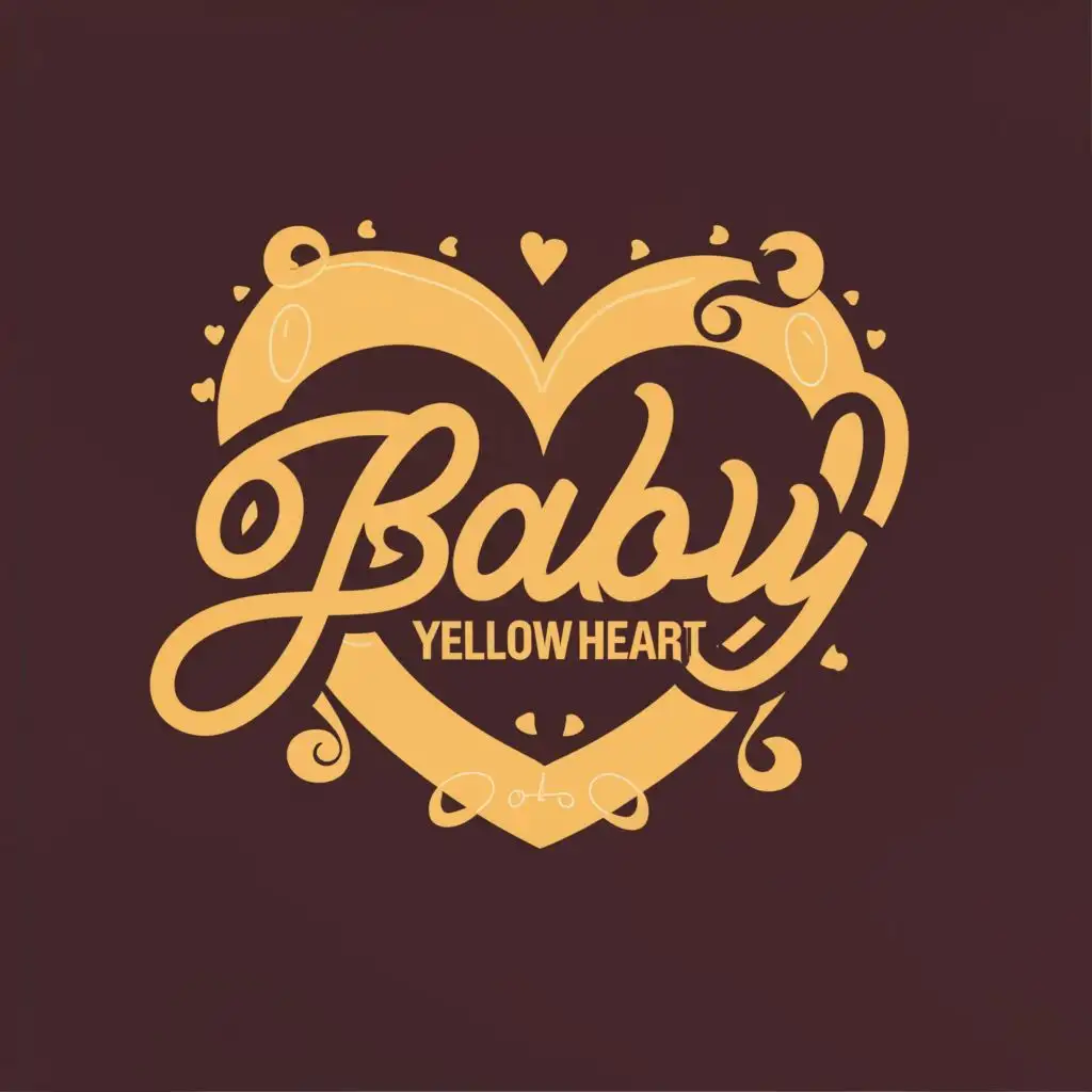 logo, romantic hearts, with the text "baby yellow heart", typography, be used in Home Family industry