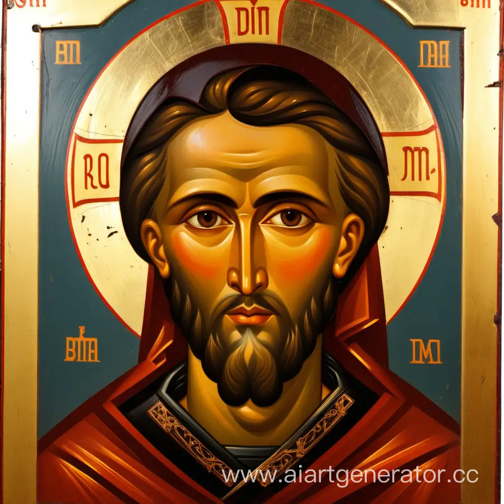 Orthodox icon with the face of Dima Bilan