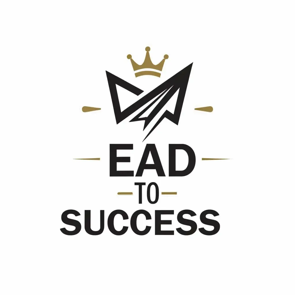 a logo design,with the text "Lead to success", main symbol:crown, arrow,Moderate,clear background