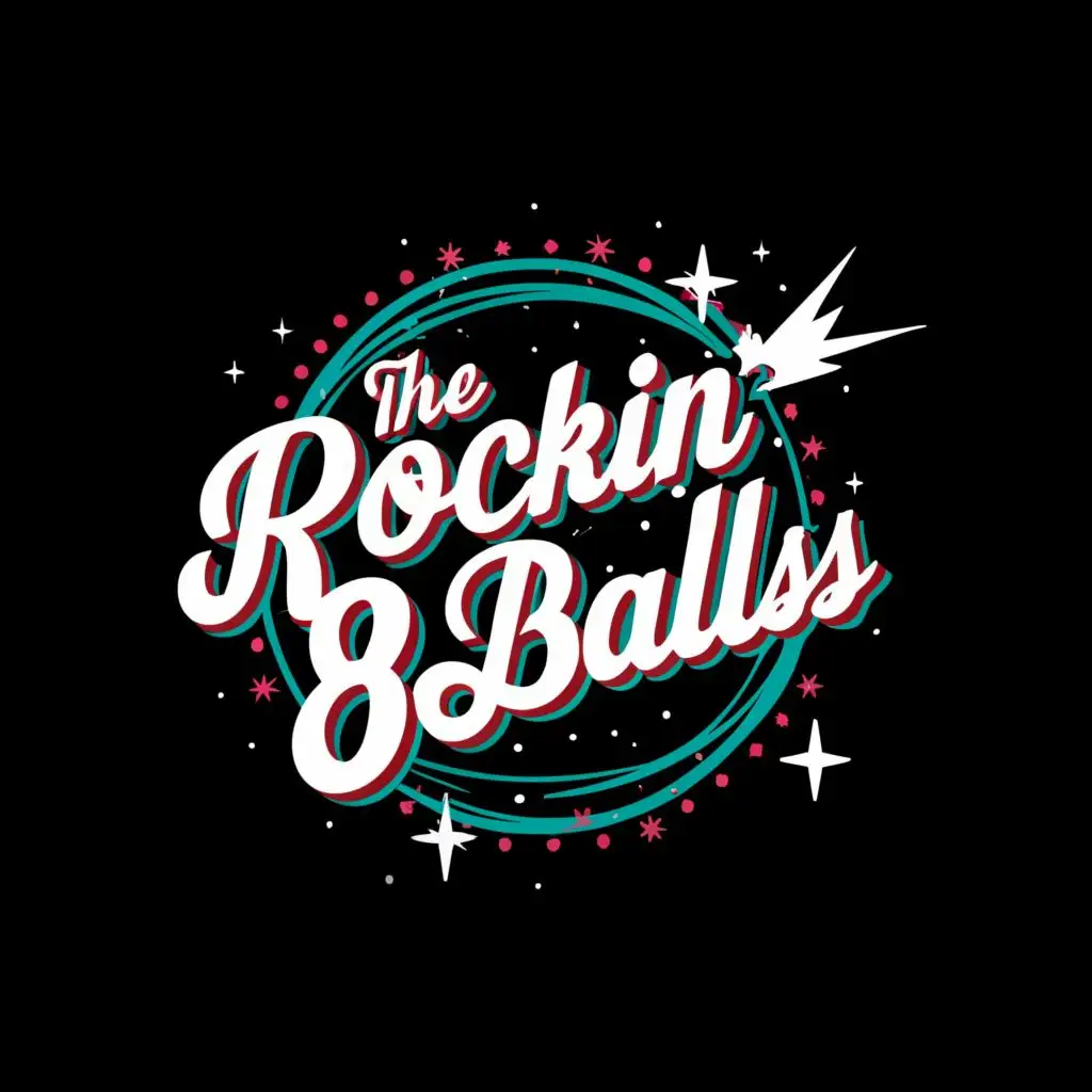LOGO-Design-for-The-Rockin-8Balls-Edgy-Meteor-and-Comet-Fusion-with-Dynamic-Typography