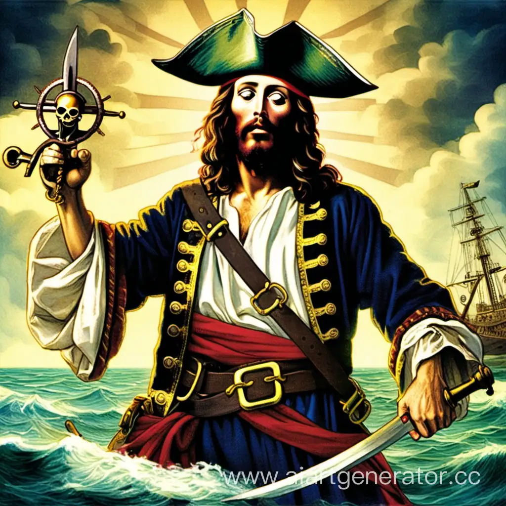 Religious-Pirate-Depicting-Jesus-Christs-Seafaring-Journey