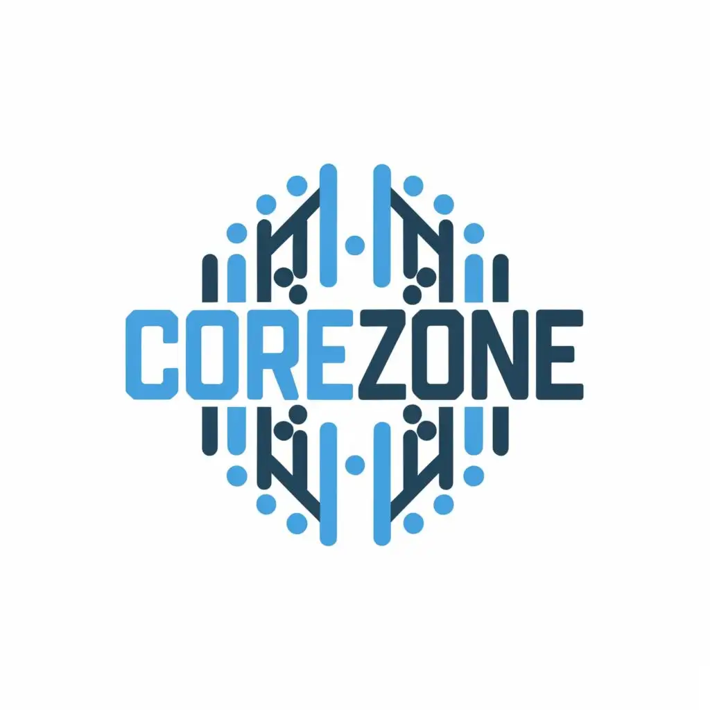 logo, abs blue, with the text "CoreZone", typography, be used in Sports Fitness industry